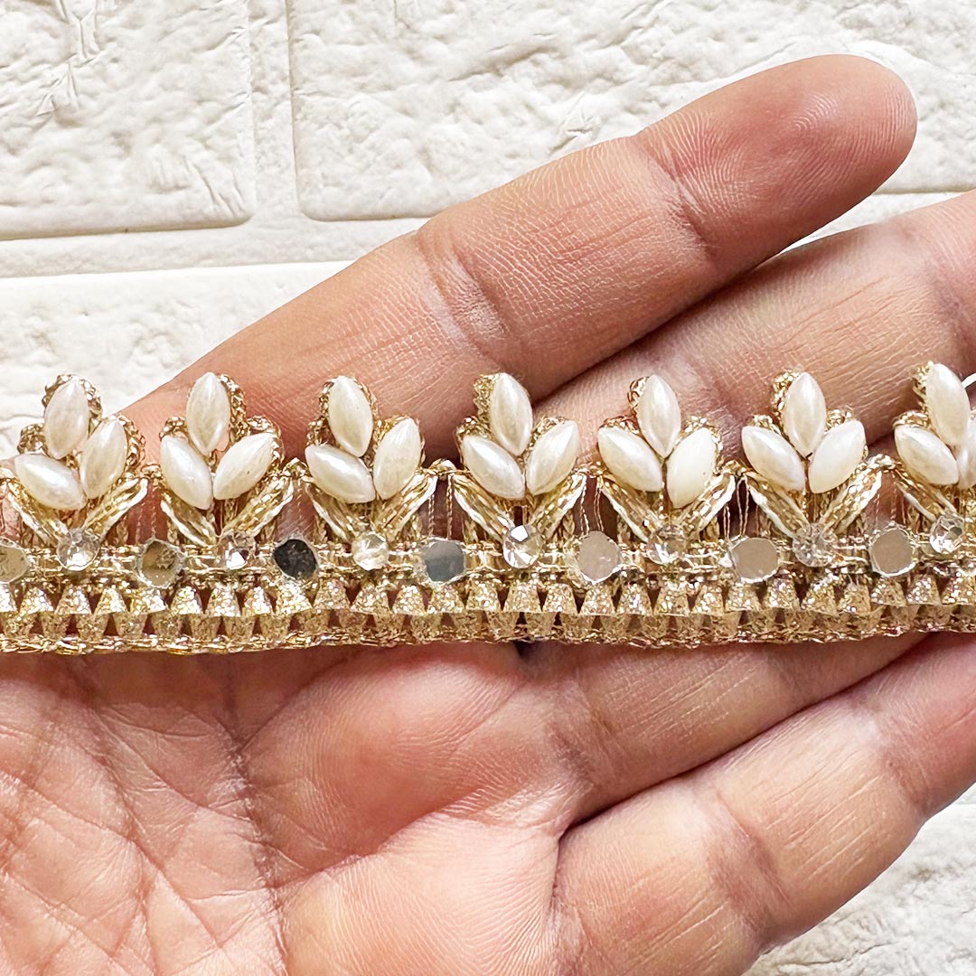 Beads and Mirror Lace for Fancy Suit, Decorative Saree and Dupatta, Luxury Lehnga