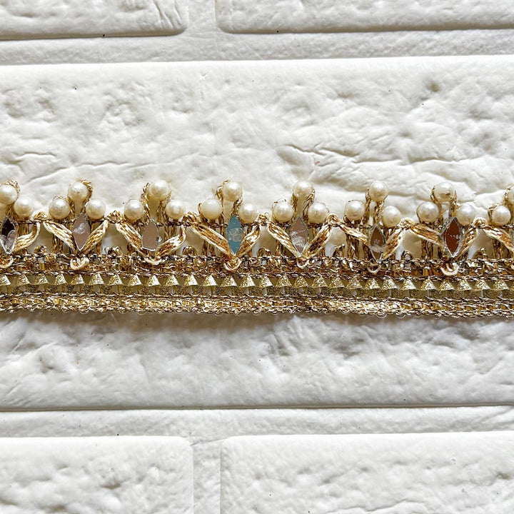 Round Beads and eye shape Mirror Lace for Fancy Suit, Decorative Saree and Dupatta, Luxury Lehnga