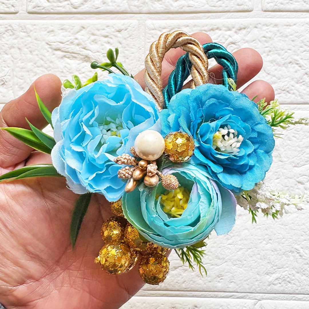 Rope Cord 3 Flower Bunch Pack Of 4 for Trousseau &amp; Gift Packaging, Wedding &amp; Festive Decoration