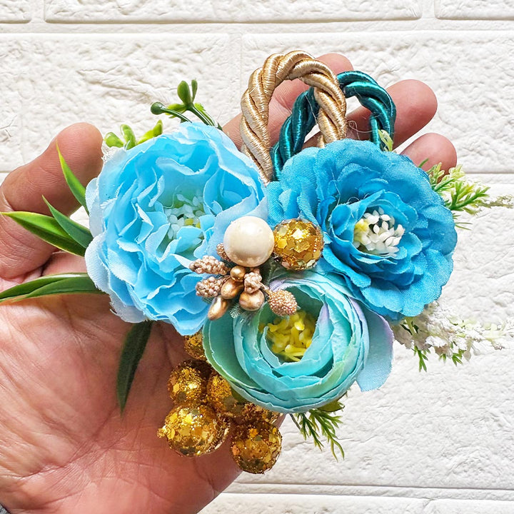 Rope Cord 3 Flower Bunch Pack Of 4 for Trousseau &amp; Gift Packaging, Wedding &amp; Festive Decoration