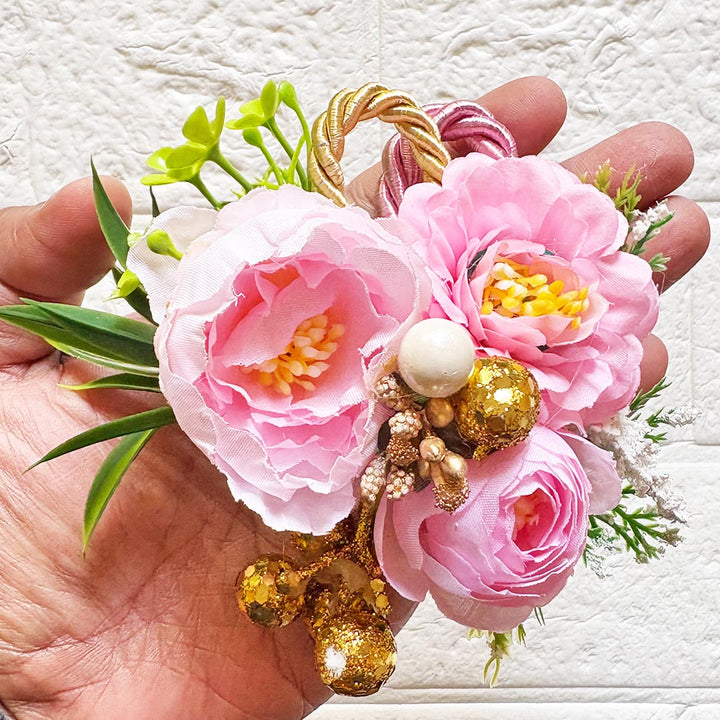 Rope Cord 3 Flower Bunch Pack Of 4 for Trousseau &amp; Gift Packaging, Wedding &amp; Festive Decoration