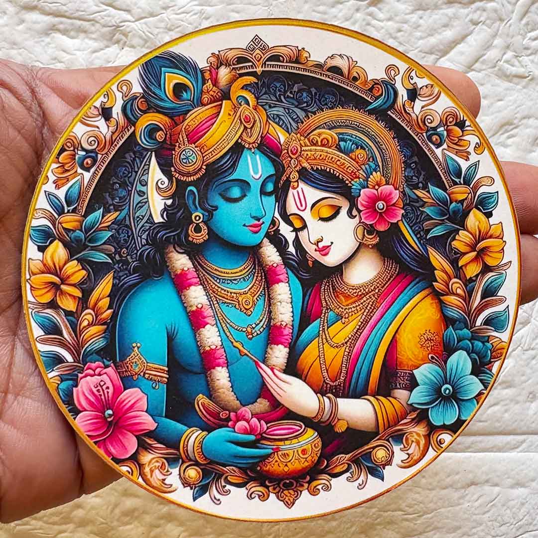 Radha Krishna D2 Cutout Pack of 10 For Wall Hanging Decoration | Diwali Decoration | Temple, Main Door Entrance