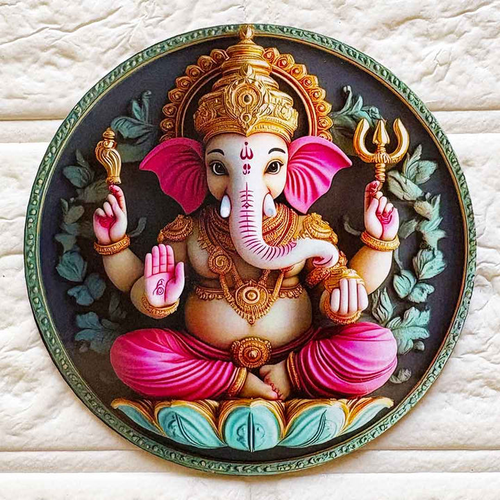 Lord Ganpati Ji D4 Cutout Pack of 10 For Wall Hanging Decoration | Diwali Decoration | Temple, Main Door Entrance