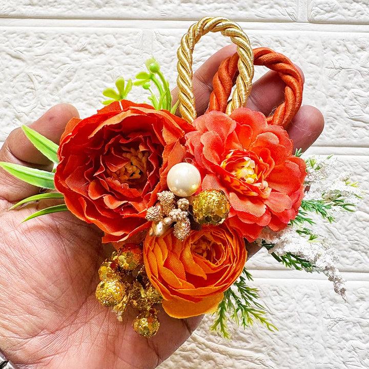 Rope Cord 3 Flower Bunch Pack Of 4 for Trousseau &amp; Gift Packaging, Wedding &amp; Festive Decoration