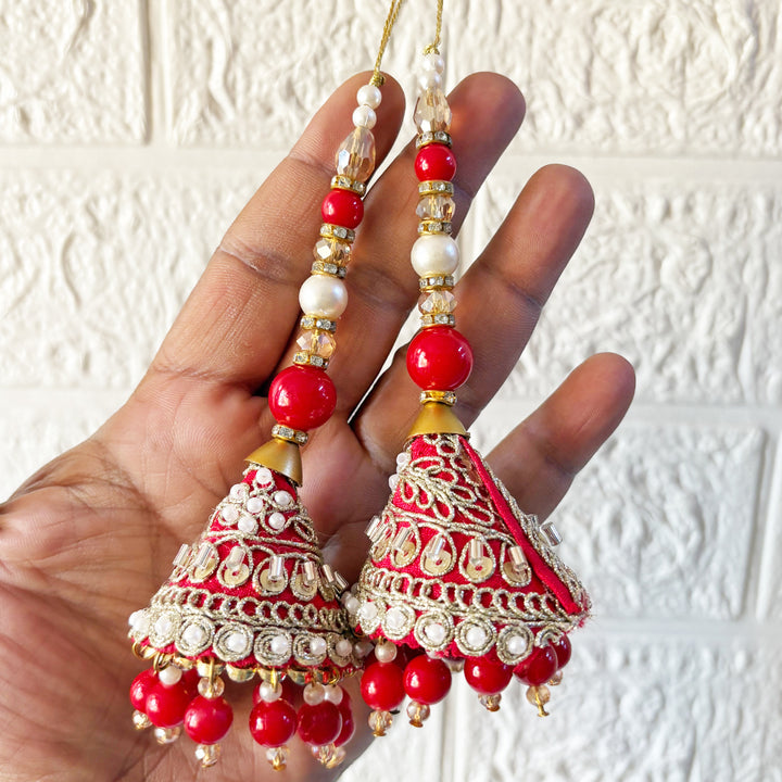 Handmade cone beads Latkan Tassel pack of 2 for Saree Pallu, Blouse, Suits, Dupatta, Lehenga decor