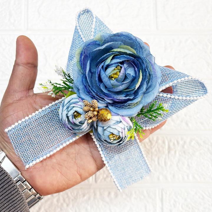 3Peonies Flower Beaded Jute Bunch pack of 4 for Trousseau, Gift Packing &amp; Festive Decor