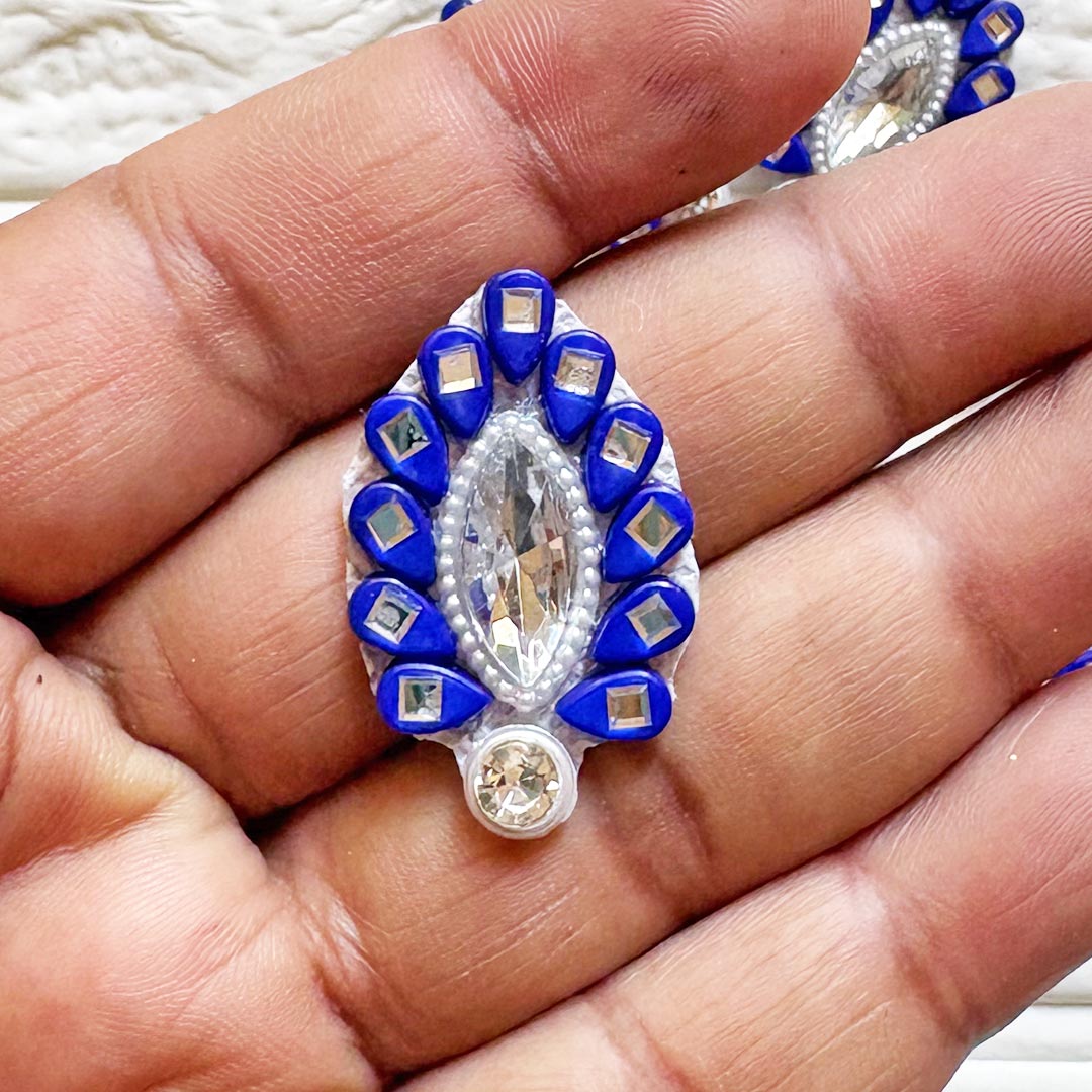 Drop Shape Rhinestones Patch Pack Of 10 For Laddu Gopal Dress Decorations, Gifts, DIY Art &amp; Crafts