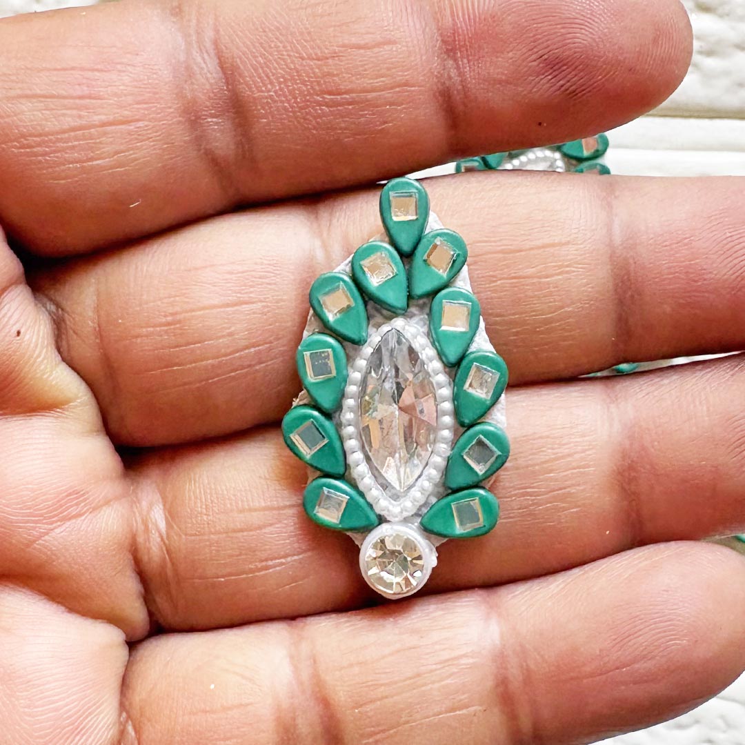 Drop Shape Rhinestones Patch Pack Of 10 For Laddu Gopal Dress Decorations, Gifts, DIY Art &amp; Crafts