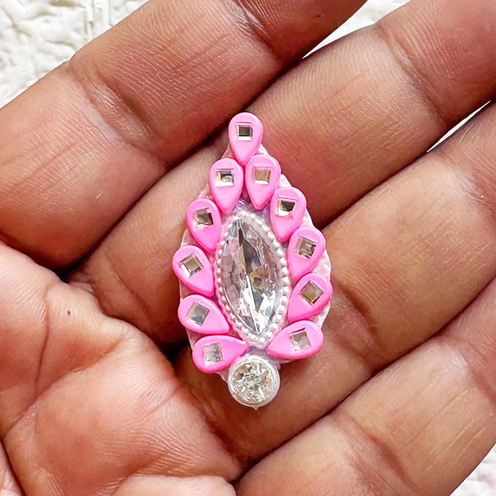 Drop Shape Rhinestones Patch Pack Of 10 For Laddu Gopal Dress Decorations, Gifts, DIY Art &amp; Crafts