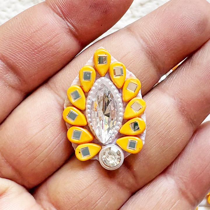 Drop Shape Rhinestones Patch Pack Of 10 For Laddu Gopal Dress Decorations, Gifts, DIY Art &amp; Crafts