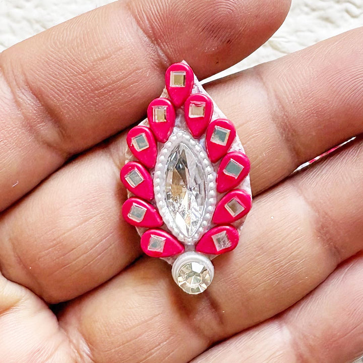 Drop Shape Rhinestones Patch Pack Of 10 For Laddu Gopal Dress Decorations, Gifts, DIY Art &amp; Crafts