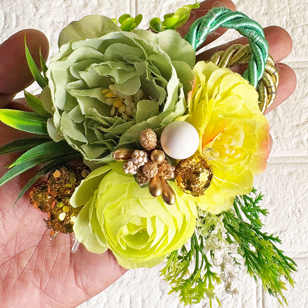 Rope Cord 3 Flower Bunch Pack Of 4 for Trousseau & Gift Packaging, Wedding & Festive Decoration