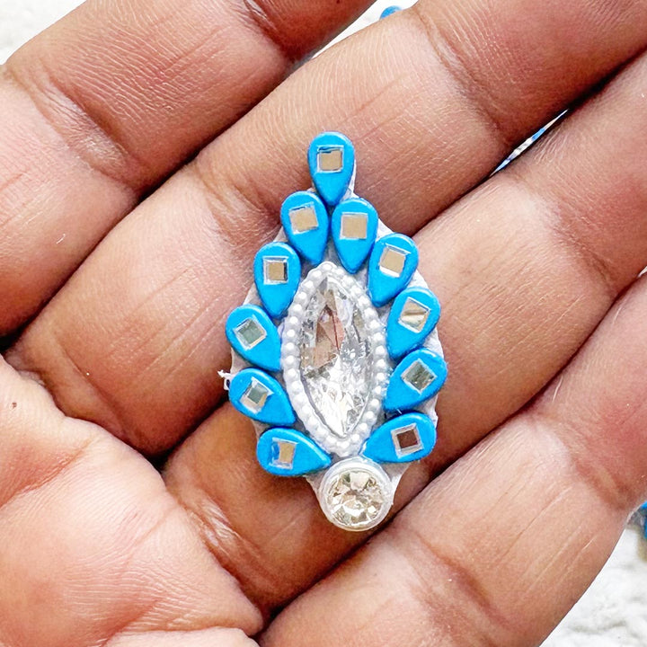 Drop Shape Rhinestones Patch Pack Of 10 For Laddu Gopal Dress Decorations, Gifts, DIY Art &amp; Crafts