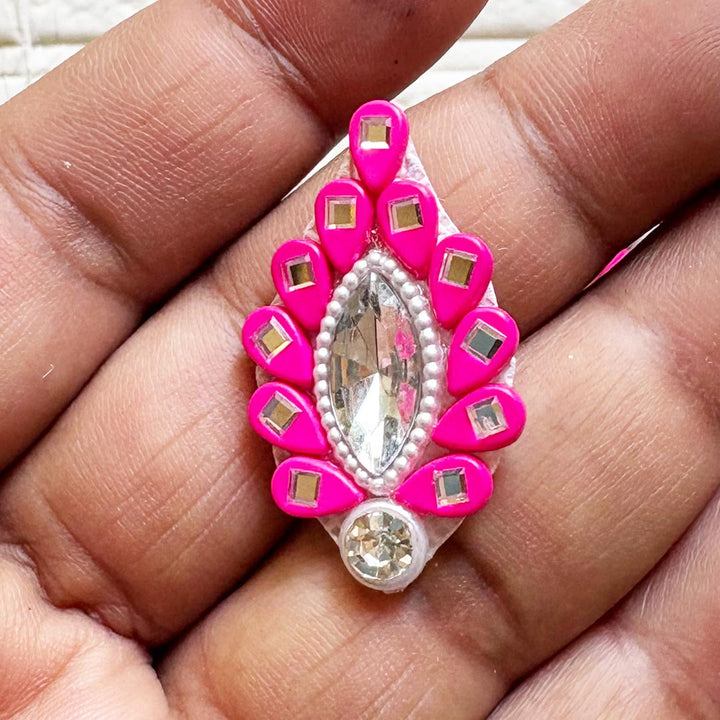 Drop Shape Rhinestones Patch Pack Of 10 For Laddu Gopal Dress Decorations, Gifts, DIY Art &amp; Crafts