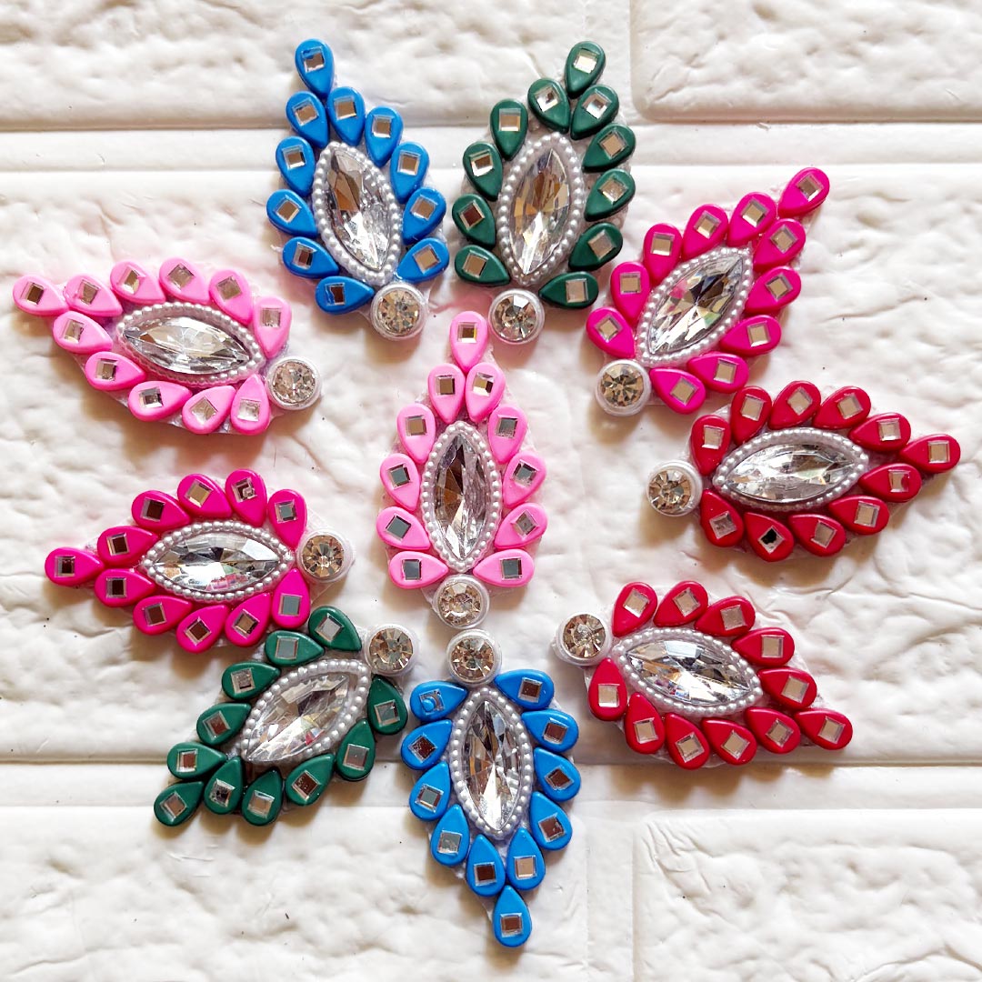 Drop Shape Rhinestones Patch Pack Of 10 For Laddu Gopal Dress Decorations, Gifts, DIY Art &amp; Crafts