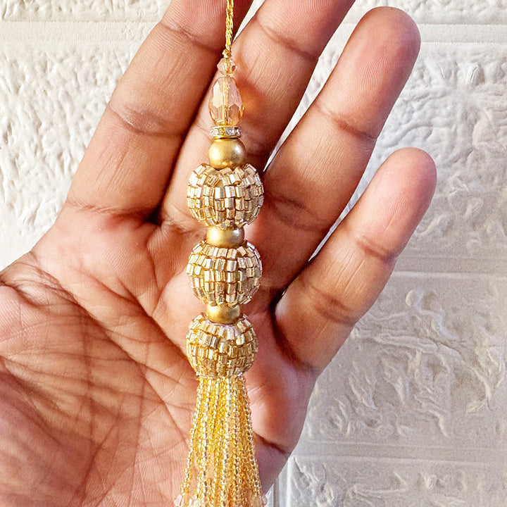 3 Cutdana Latkan Tassel Pack of 2 for Saree Pallu, Blouse, Suits, Dupatta, Lehenga