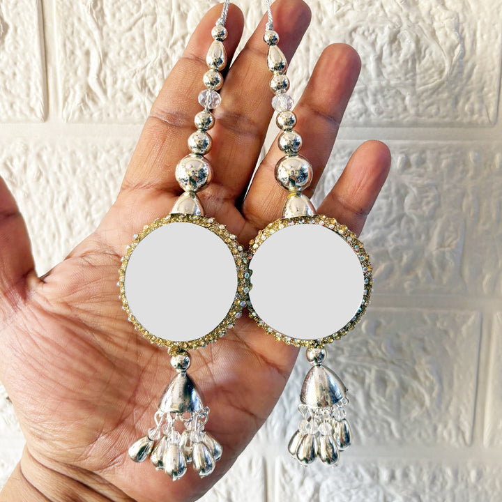 Mirror Ethnic Style Latkan pair for Blouse, Lehenga & Craft Décor | Adikala