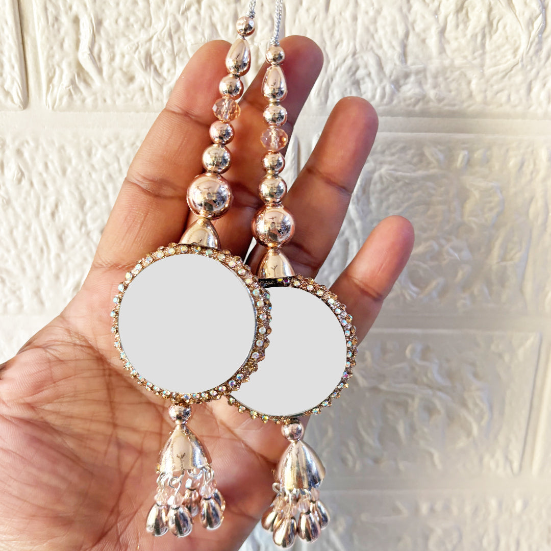 Mirror Ethnic Style Latkan pair for Blouse, Lehenga & Craft Décor | Adikala