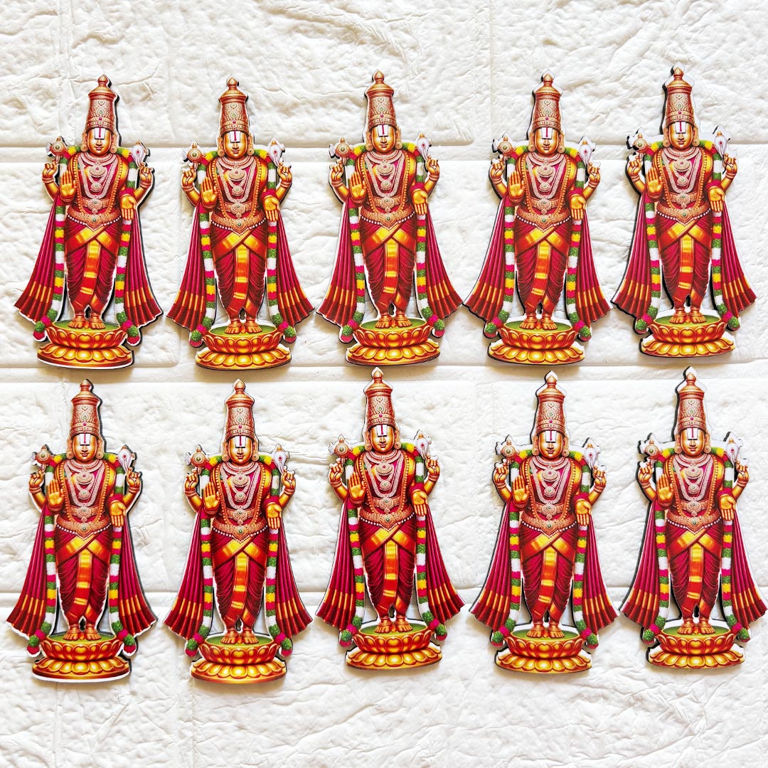 Lord Balaji 4 Inch Cutout Pack of 10 | Temple &amp; Diwali Decoration