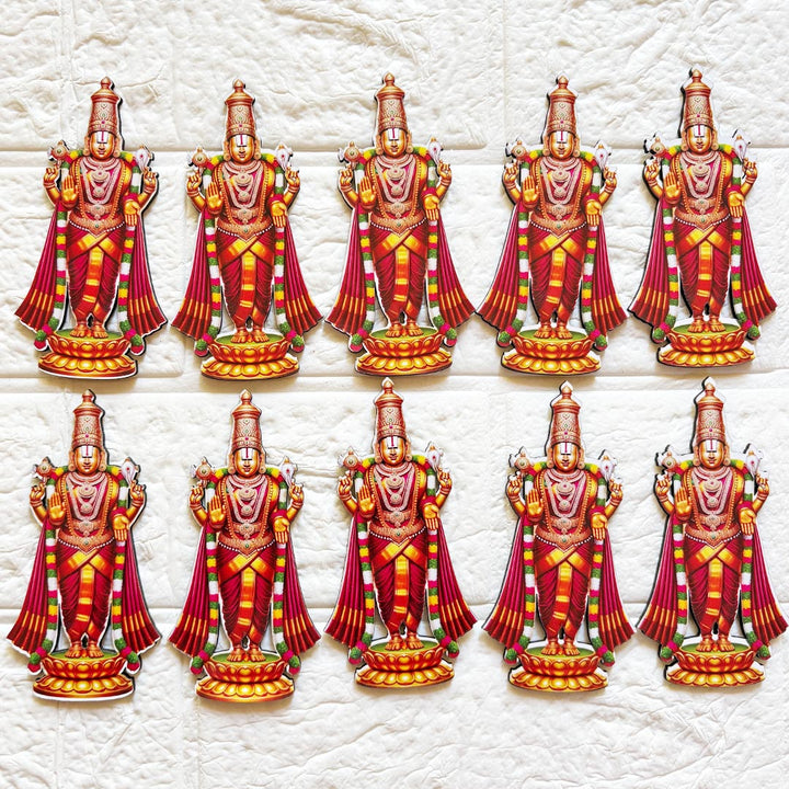 Lord Balaji 4 Inch Cutout Pack of 10 | Temple &amp; Diwali Decoration
