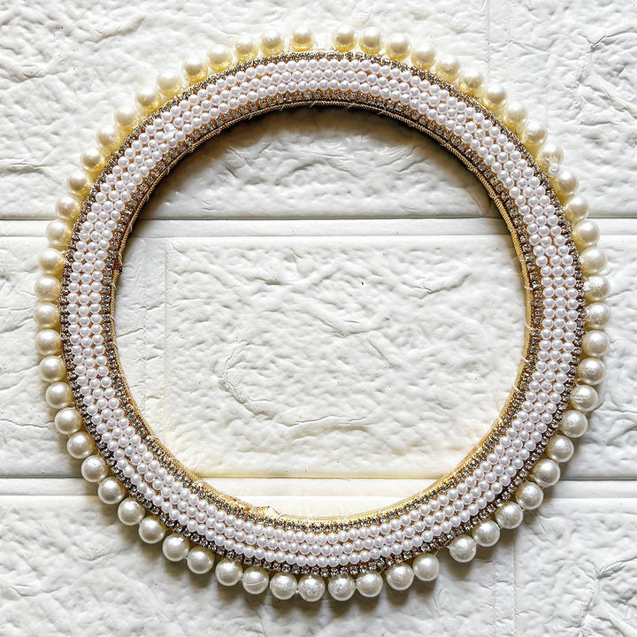 White Beaded Rhinestones chain Chakra Pack of 4 | for Wedding &amp; Festive Decoration, DIY Art &amp; Craft