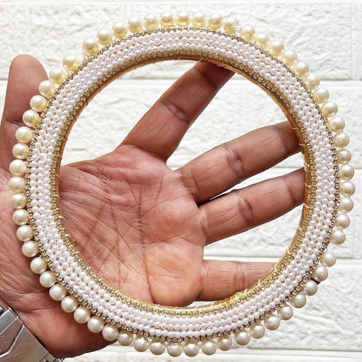 White Beaded Rhinestones chain Chakra Pack of 4 | for Wedding &amp; Festive Decoration, DIY Art &amp; Craft