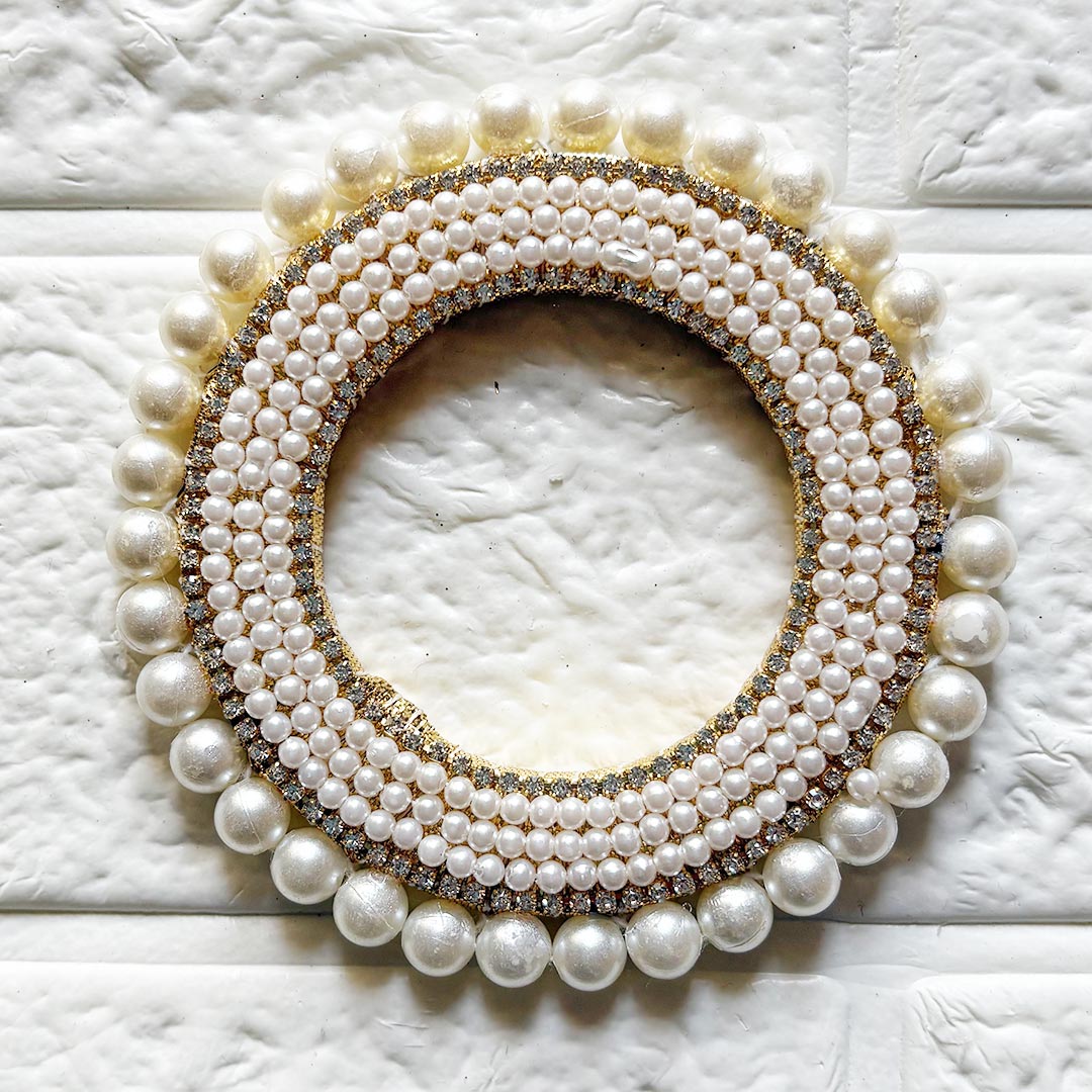 White Beaded Rhinestones chain Chakra Pack of 4 | for Wedding &amp; Festive Decoration, DIY Art &amp; Craft