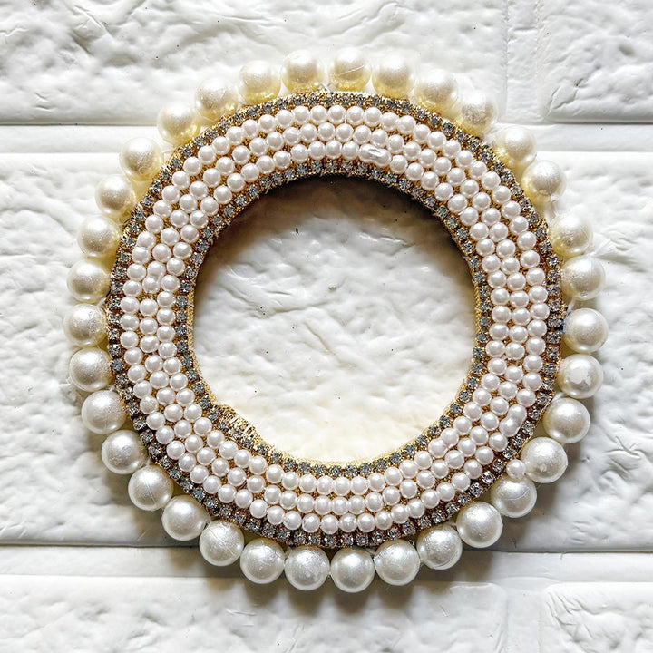 White Beaded Rhinestones chain Chakra Pack of 4 | for Wedding &amp; Festive Decoration, DIY Art &amp; Craft