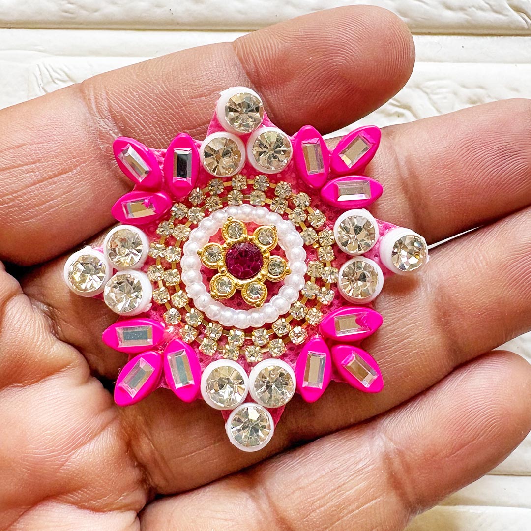 Beaded Rhinestone Square Patch Pack of 10 for Laddu Gopal Dress | DIY Craft &amp; Decoration