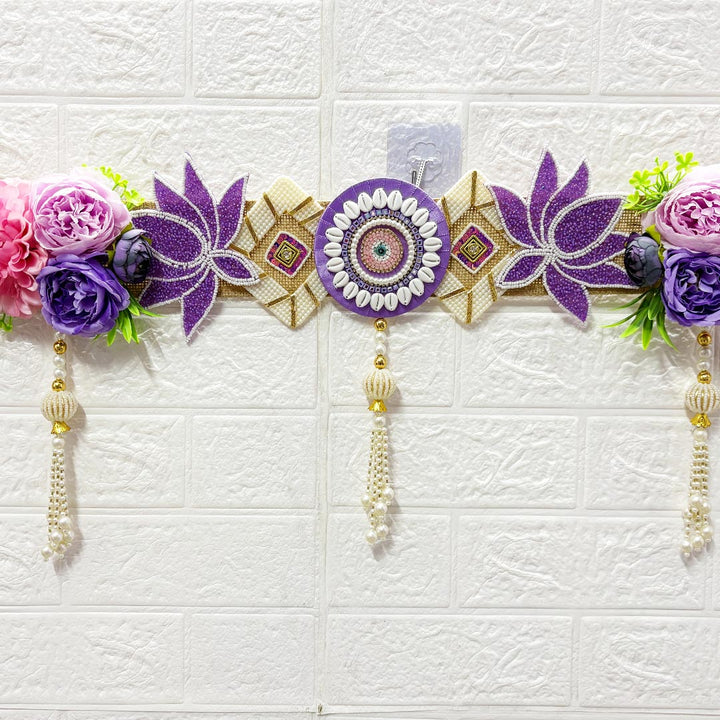 Purple Floral Toran 40 Inch Door Hanging | Bandanwar for Home Entrance &amp; Mandir Decoration | Adikala