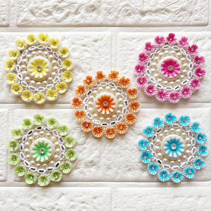 Flower Rhinestones Beads Patch Pack Of 4 For Toran, DIY Art &amp; Crafts