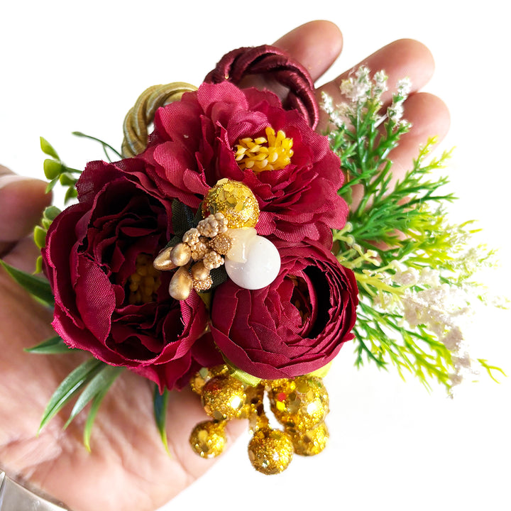 Rope Cord 3 Flower Bunch Pack Of 4 for Trousseau & Gift Packaging, Wedding & Festive Decoration