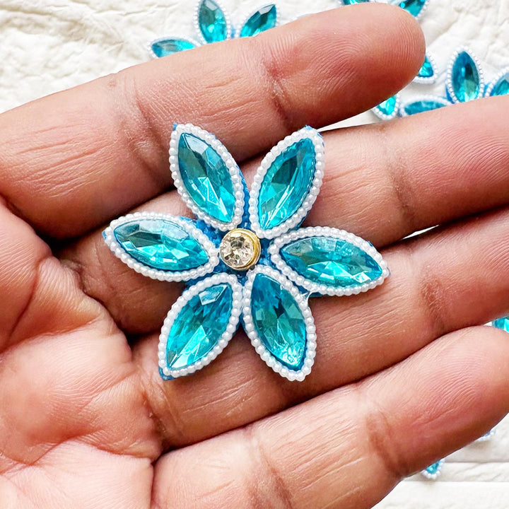 Rhinestone Star Shape Patch Pack of 10 for Laddu Gopal Dress | DIY Craft Decoration | Adikala