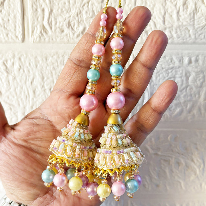 Handmade cone nalki Latkan Tassel Set of 2 for Saree Pallu, Blouse, Suits, Dupatta, Lehenga