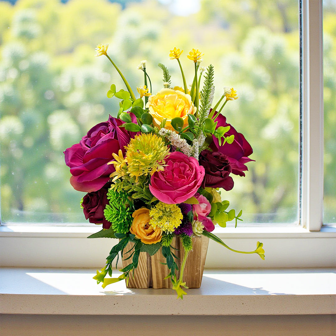 Pink Decorative Flower Wooden Centerpieces | Wedding, Party &amp; Home Table Décor