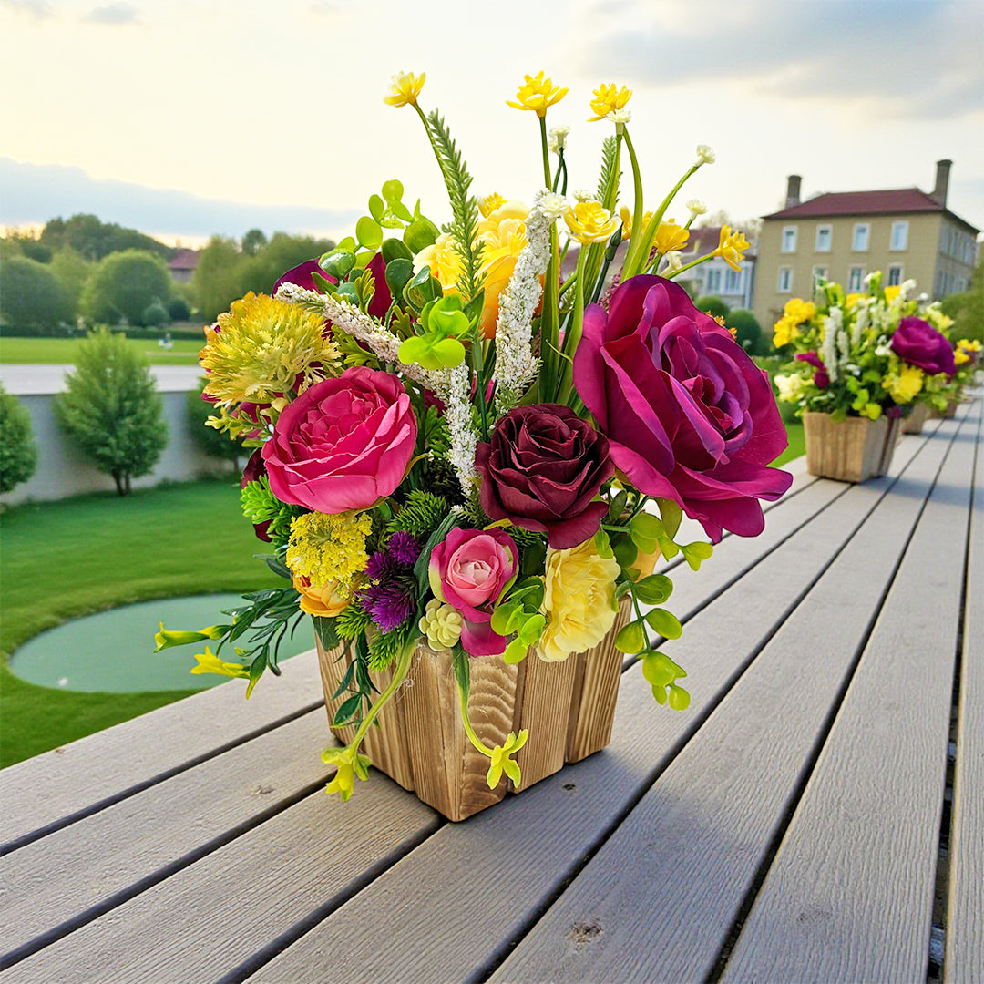 Pink Decorative Flower Wooden Centerpieces | Wedding, Party &amp; Home Table Décor