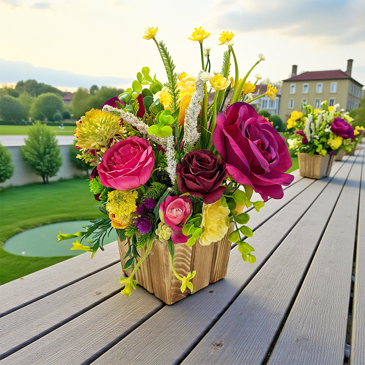 Pink Decorative Flower Wooden Centerpieces | Wedding, Party &amp; Home Table Décor