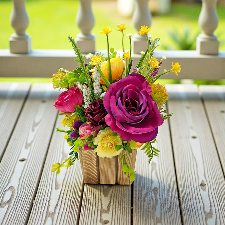 Pink Decorative Flower Wooden Centerpieces | Wedding, Party &amp; Home Table Décor
