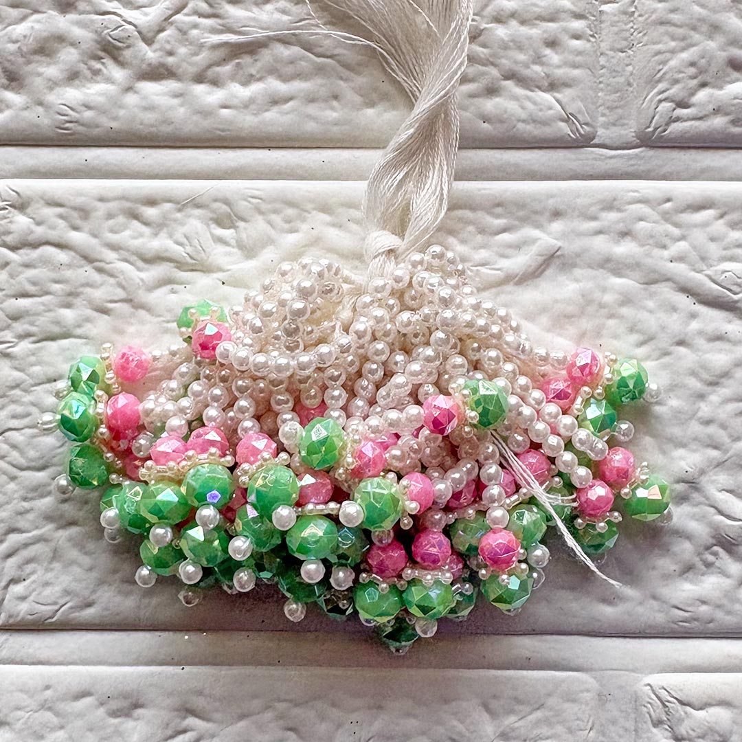 Green &amp; Pink Beads Tassel Pack of 10 | DIY Craft, Festive &amp; Decoration Tassels