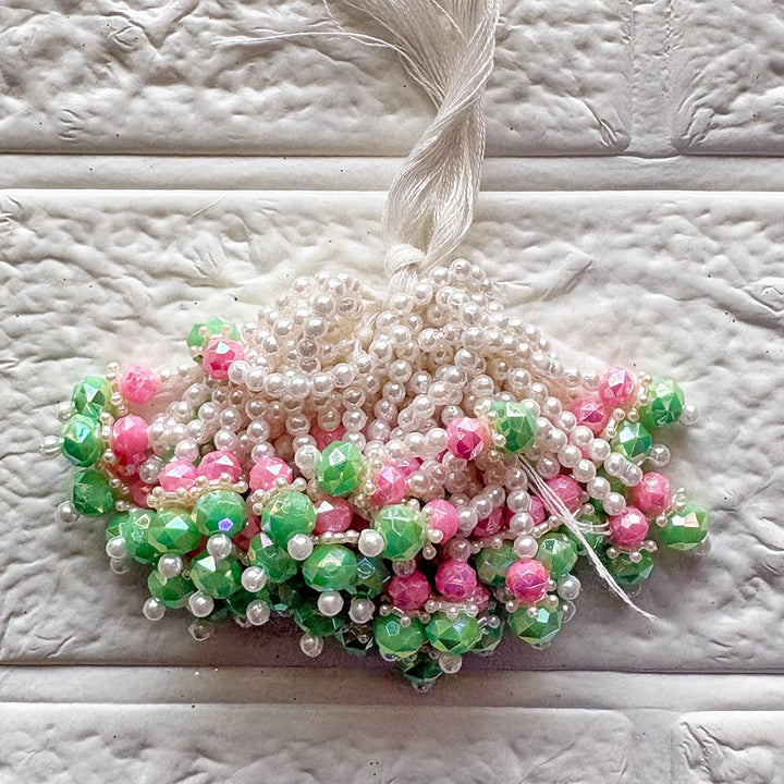Green &amp; Pink Beads Tassel Pack of 10 | DIY Craft, Festive &amp; Decoration Tassels