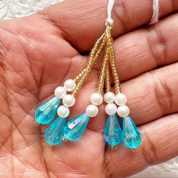 Adikala Drop Shape &amp; Golden Beads Tassel Pack of 10 | DIY Craft, Festive &amp; Decoration Tassels