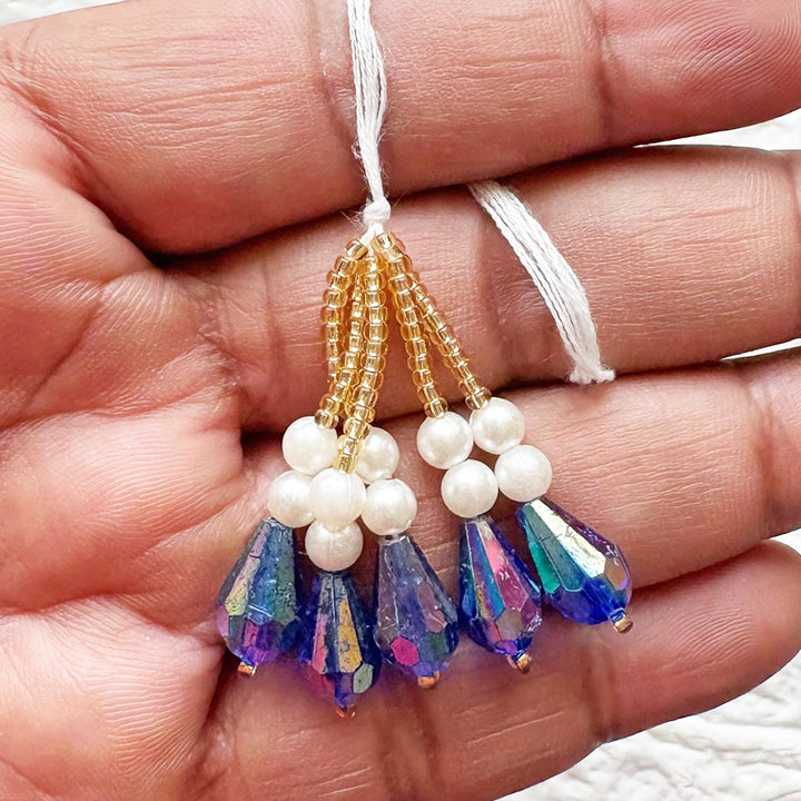 Adikala Drop Shape &amp; Golden Beads Tassel Pack of 10 | DIY Craft, Festive &amp; Decoration Tassels