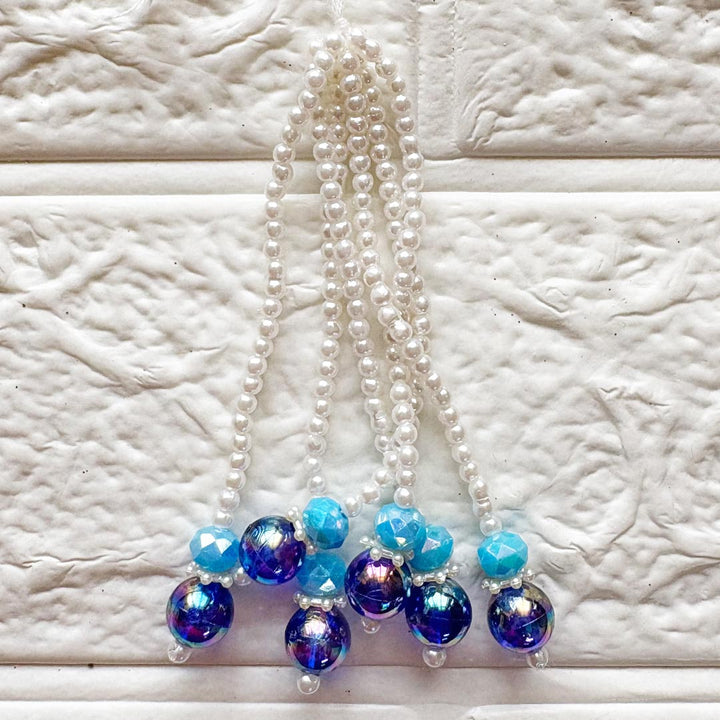 Neon Blue Beads Long Tassel Pack of 10 | DIY Art, Craft &amp; Festive Decoration Tassels