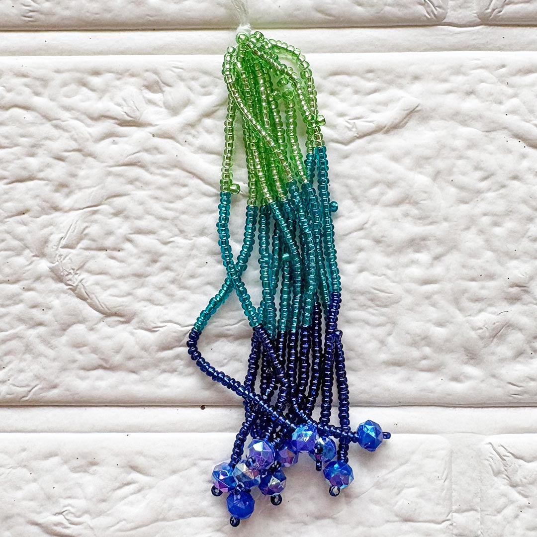 Peacock Color Beads Long Tassel Pack of 10 | DIY Art, Craft &amp; Festive Decoration Tassels