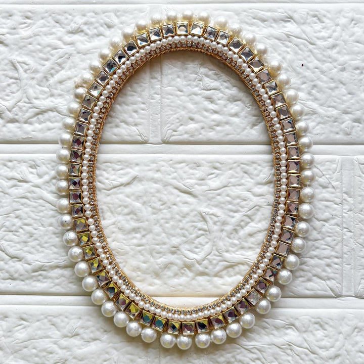 Beaded Rhinestones Oval Shape Chakra Pack of 4 | for Wedding &amp; Festive Decoration, DIY Art &amp; Craft | 6 INCH