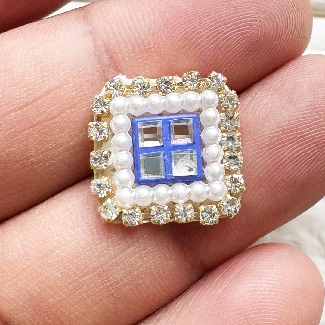 Small Square Shape Rhinestone Patch Pack of 10 | Festive, Diwali &amp; Home Decoration