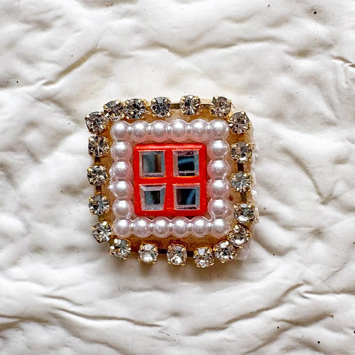 Small Square Shape Rhinestone Patch Pack of 10 | Festive, Diwali &amp; Home Decoration