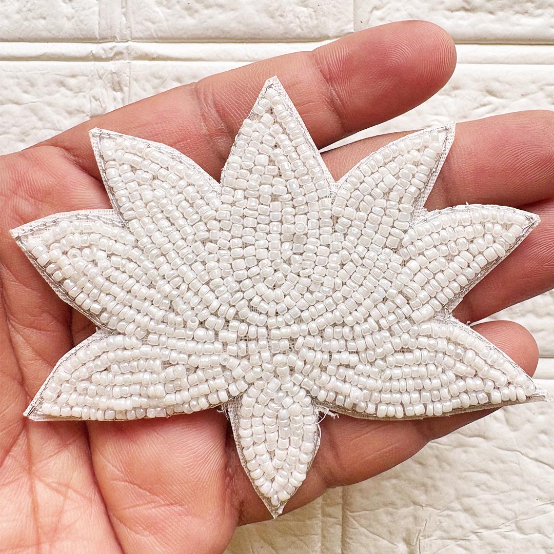 Beaded Lotus Patch 3 Inch | Pack of 10 for Diwali Festive DIY Art &amp; Craft Work