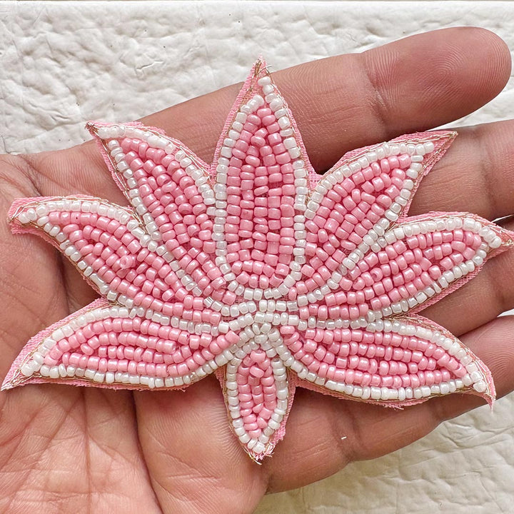 Beaded Lotus Patch 3 Inch | Pack of 10 for Diwali Festive DIY Art &amp; Craft Work