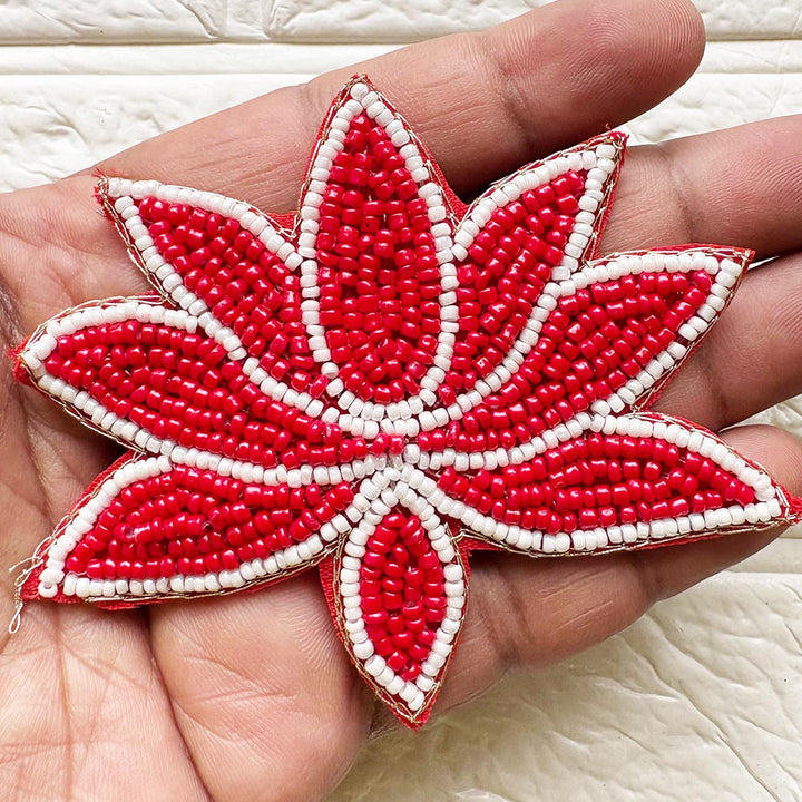 Beaded Lotus Patch 3 Inch | Pack of 10 for Diwali Festive DIY Art &amp; Craft Work